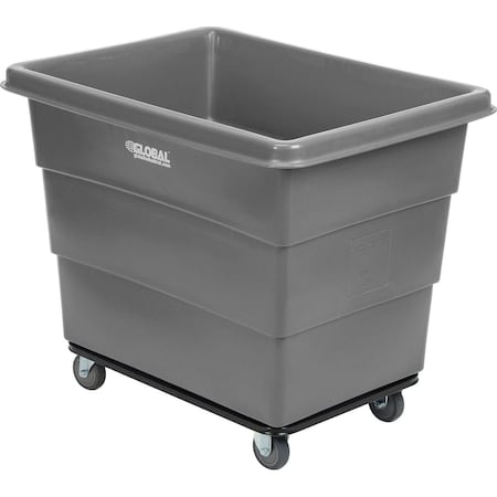 Global Industrial 12 Bushel Plastic Bulk Box Truck, Steel Chassis Base, Gray, 38-2/5L x 28-9/10W x 33H 800314GY